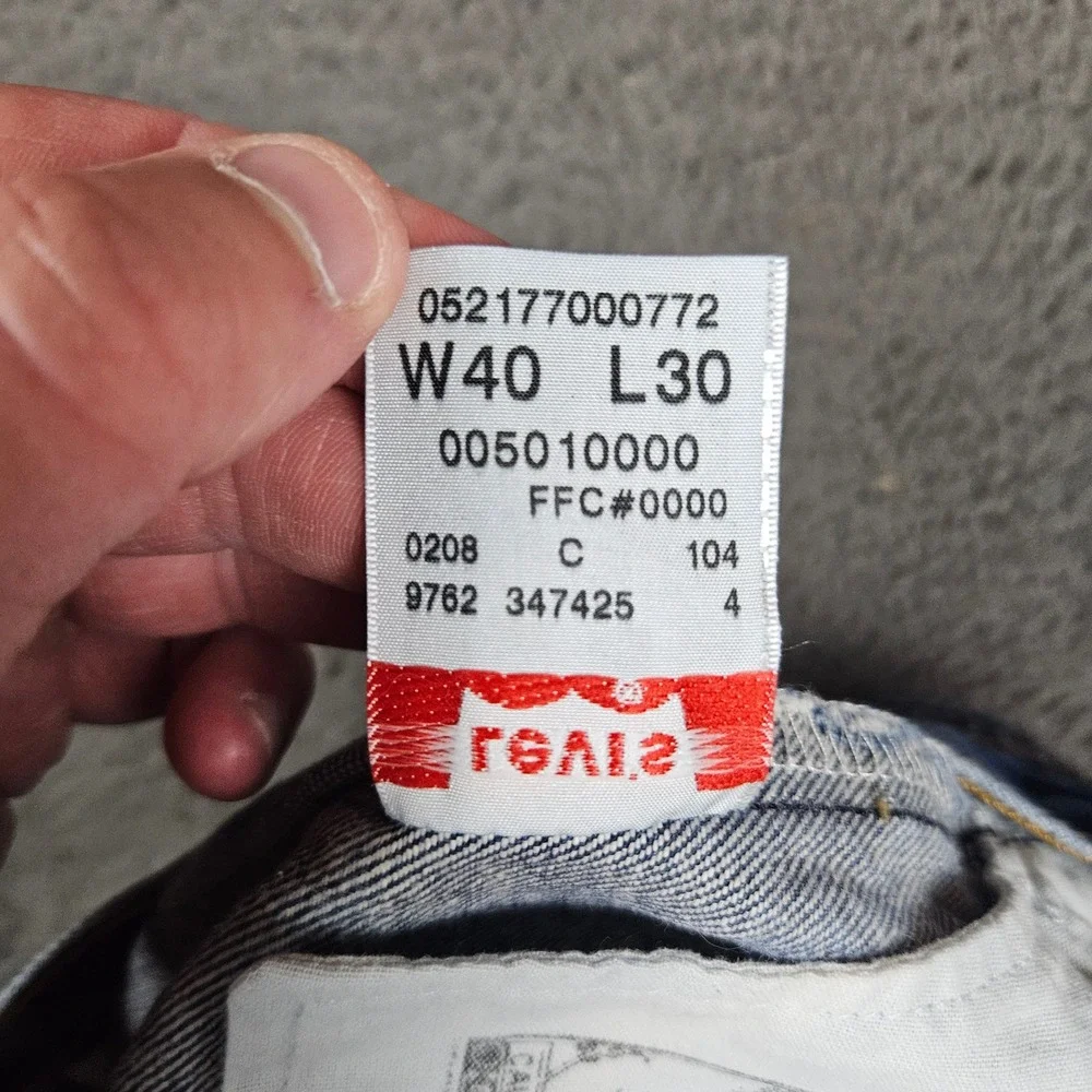 Levis 501 Mens Blue Jeans 40x30 Original Fit Button Fly Medium Wash‎ 00501-0000
